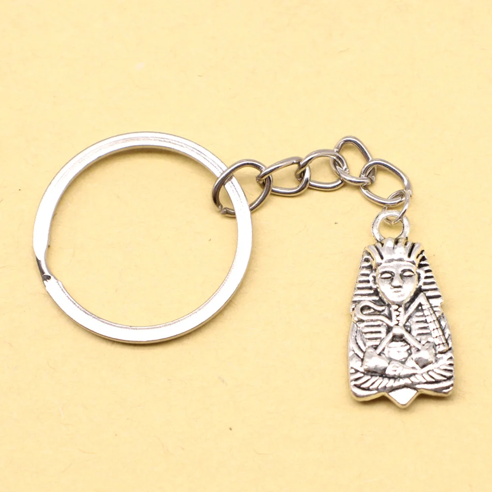 1 Piece Egyptian Pharaoh Friends Keyring Handmade Jewerly 14x27mm