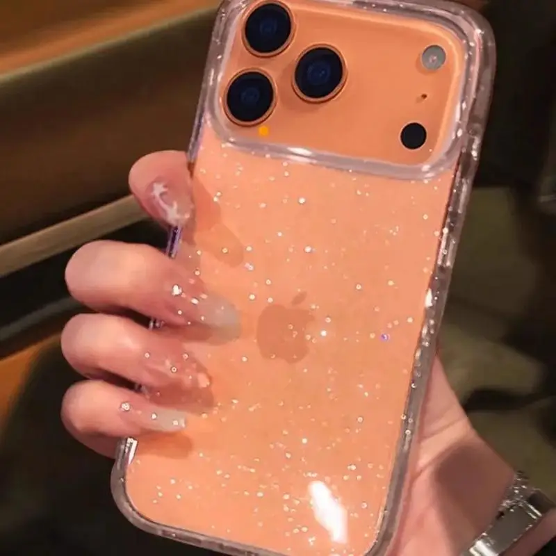 Advanced Minimalist ins Transparent Glitter Phone Case For i