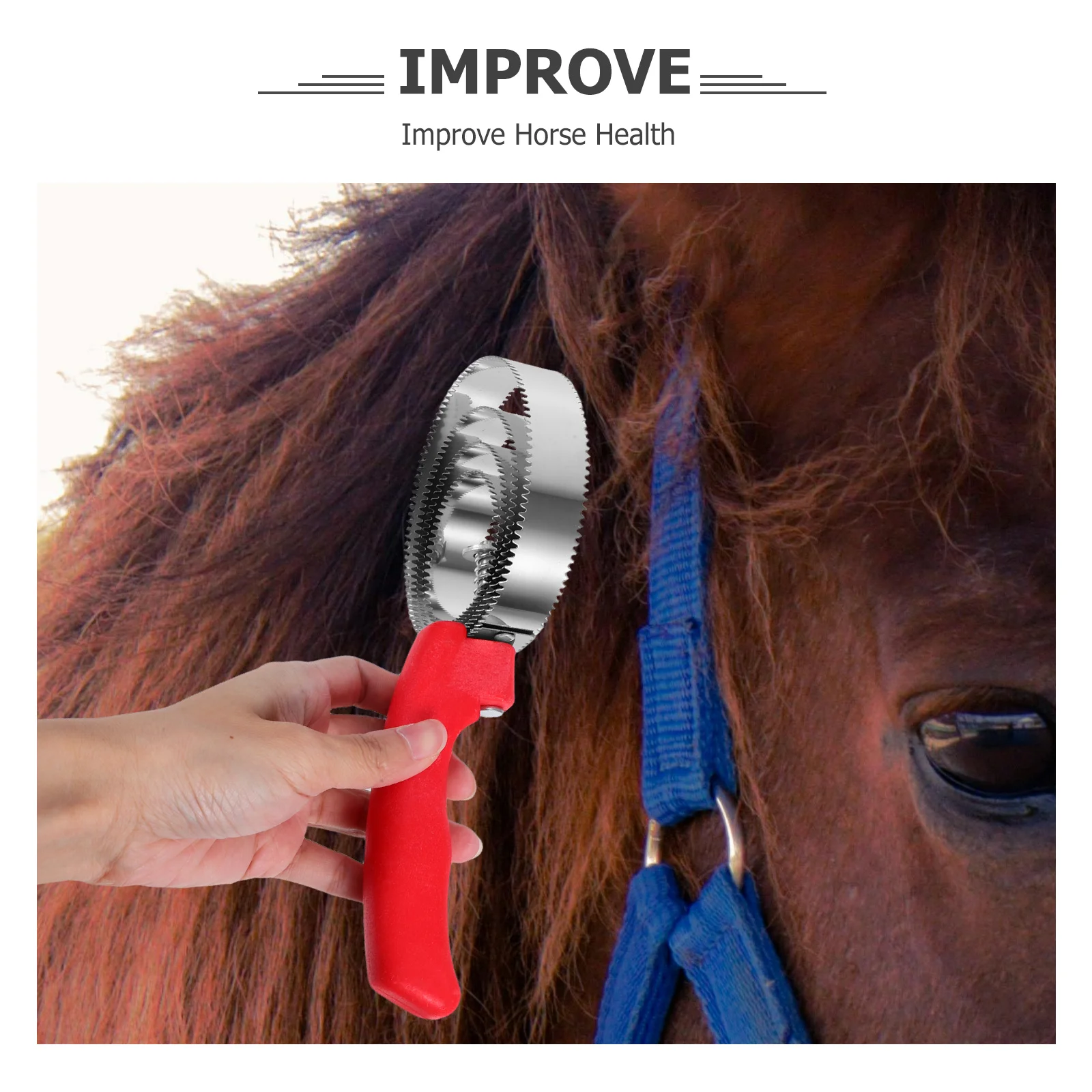 2 قطعة الفولاذ المقاوم للصدأ الحصان الاستمالة فرشاة مقبض مريح مزدوج الوجهين الكاري مشط الكلاب الأبقار الأغنام حلقات معدنية الطين #3