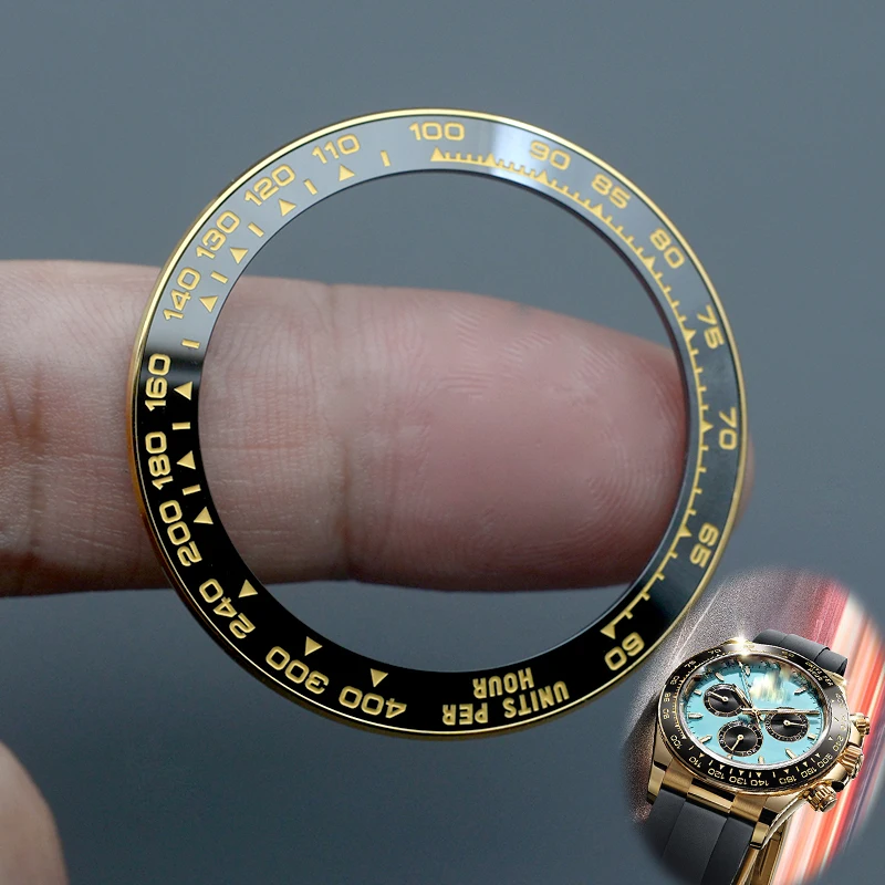 ساعة 38.5*30.6 ملم بإطار سيراميك تناسب دايتونا 126518 126509 ساعة SUB YACHT-MASTER