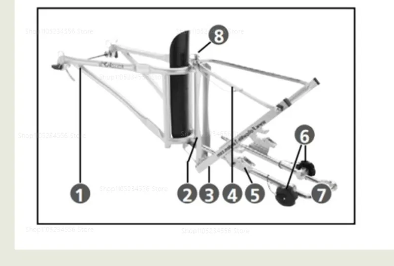 

Children's Bicycle Connector Quick Release Semi-trailer Frame Parent-child Double Riding Trailer Front Installation Accessories