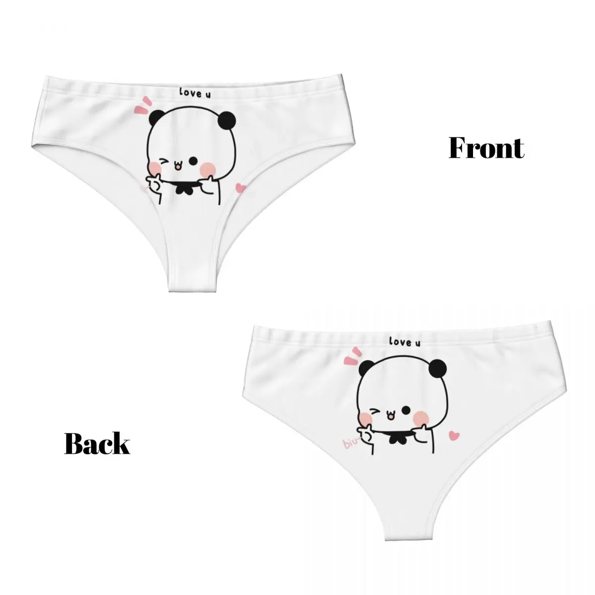 Calzoncillos personalizados Bubu Dudu Panda y Brownie Bear para parejas, ropa interior transpirable y elástica para mujer, pantalones cortos, bragas