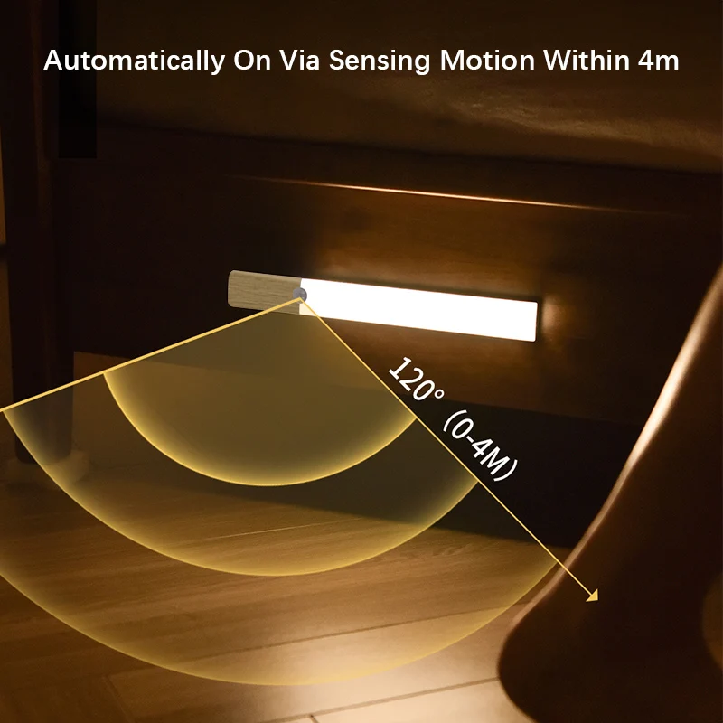 أضواء مغناطيسية حثية، مصباح حائط بمستشعر تلقائي قابل لإعادة الشحن، مكتب قابل للتعتيم تحت إضاءة الخزانة اللاسلكية لغرفة النوم في الخزانة