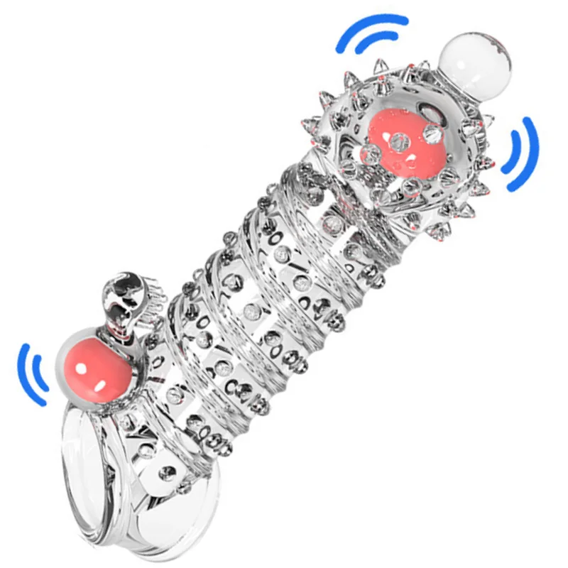 Penis Enlargement Sleeve Vibrator Penis Extender Sex Toys for Men Delayed Ejaculation Condom Penis Extension Adult Sex Products