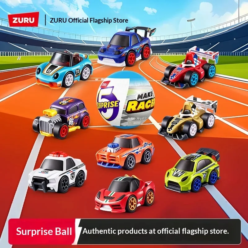 

Zuru 5 Surprise Q Style Mini Race Car Collectible Blind Box Desktop Ornament Toy Vehicle For Kids Boys Birthday Holiday Gift