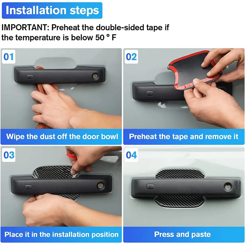 غطاء وعاء الباب الخارجي للسيارة ملحقات حماية الكسوة لفورد برونكو 2021 2022 2023 4 أبواب ، ألياف الكربون ABS #4