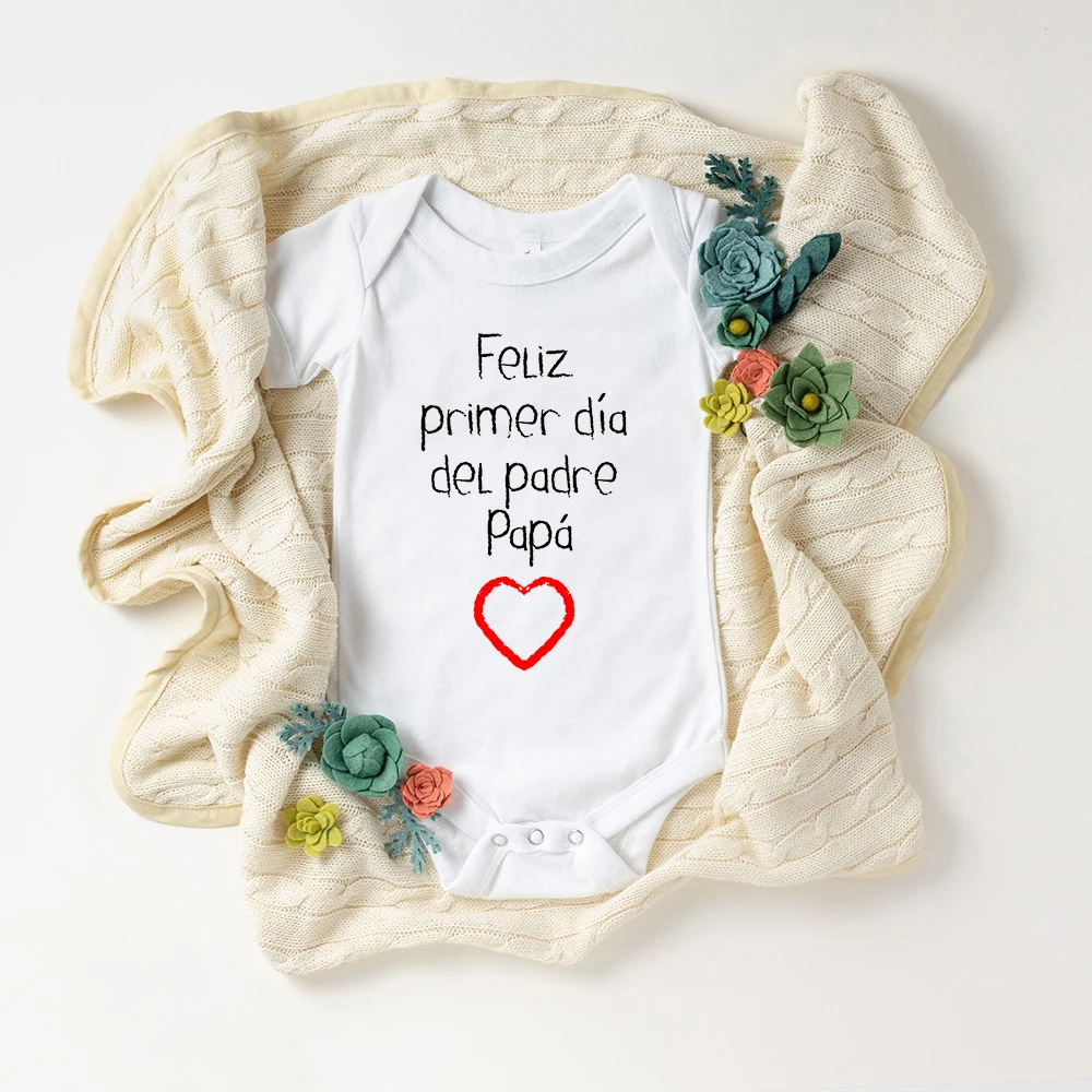 Dad Happy Fathers Day New Born Clothes 1st Fathers Day Baby Outfits Newborn Short/long Sleeve Rompers Toddler Body Suits