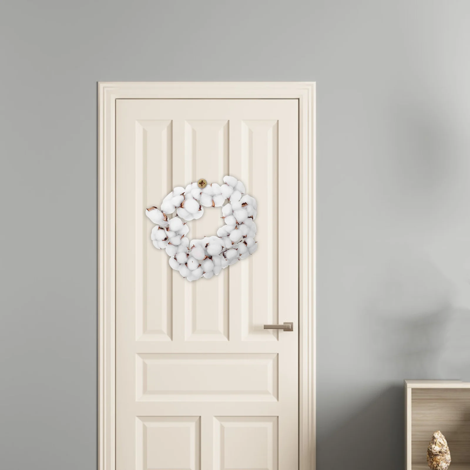 محاكاة إكليل القطن اليدوية الخشب مزرعة عيد الميلاد باب الديكور جارلاند حفلة ديكور جدران المنزل والمكتب