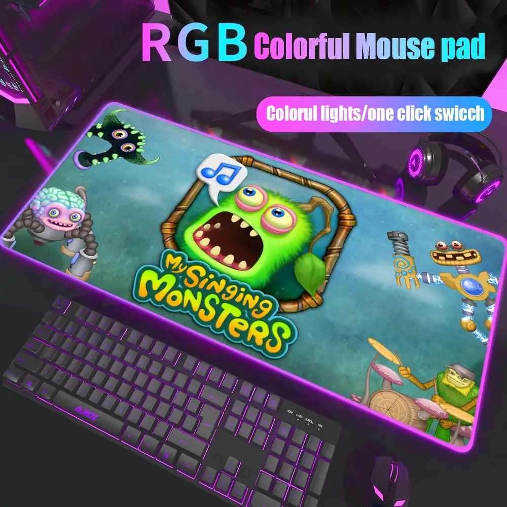 

My Singing Monsters Mouse Pad Gamer Rgb Desk Mat Back Light Led Mousepad Setup Gaming Accessories Deskmat Big Mousepad Backlight