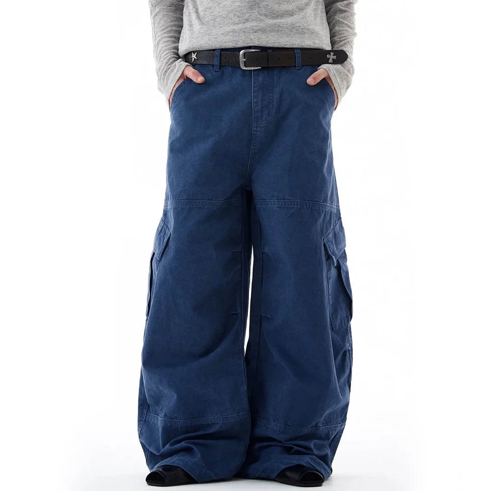 Men Women Japanese Korean Streetwear Fashion Hip Hop Loose Casual Vintage Wide Leg Cargo Baggy Pants Unisex Harem Trousers