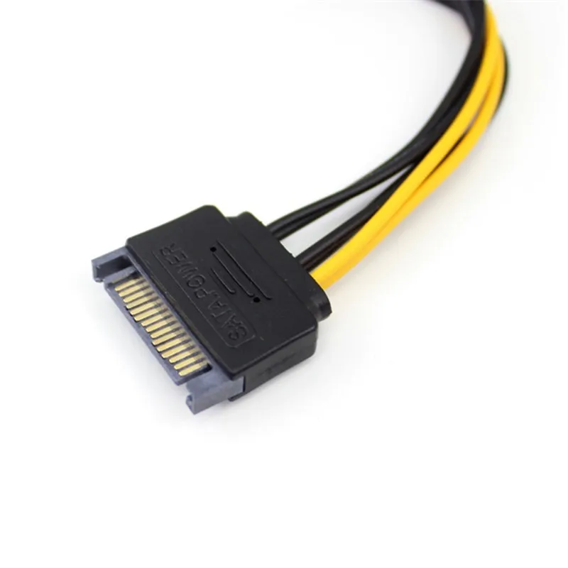 1pc 15Pin SATA to 6Pin Power Cable Connector 6 Pin PCI-E PCI Express Adapter Graphics Video Card Converter Extension Cord Cable