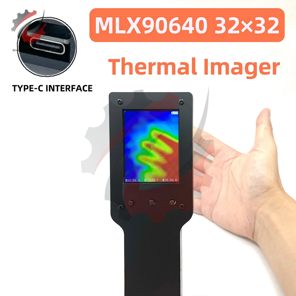 

MLX90640 32x24 Infrared Thermal Imager Handheld Thermograph Camera Infrared Temperature Sensor -40-300℃ Temperature Measurement