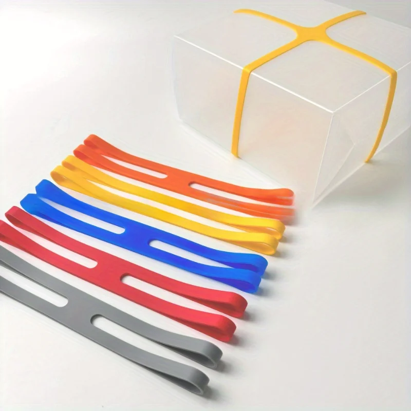Silicone H & X Cross Elastic Straps! Stretchable, Reusable & Non-Slip for Gift Boxes, Cutlery & Books - Stylish Colorful Design
