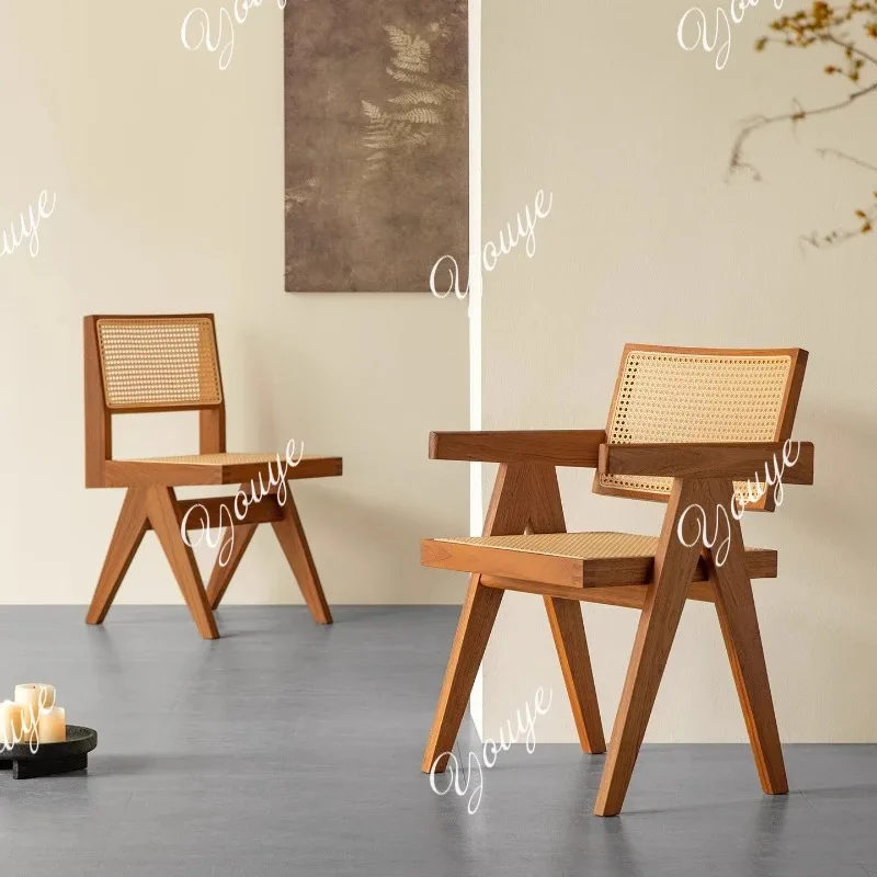 

Simple rattan chair Myanmar tile city teak Chandigarh chair simple rattan chair