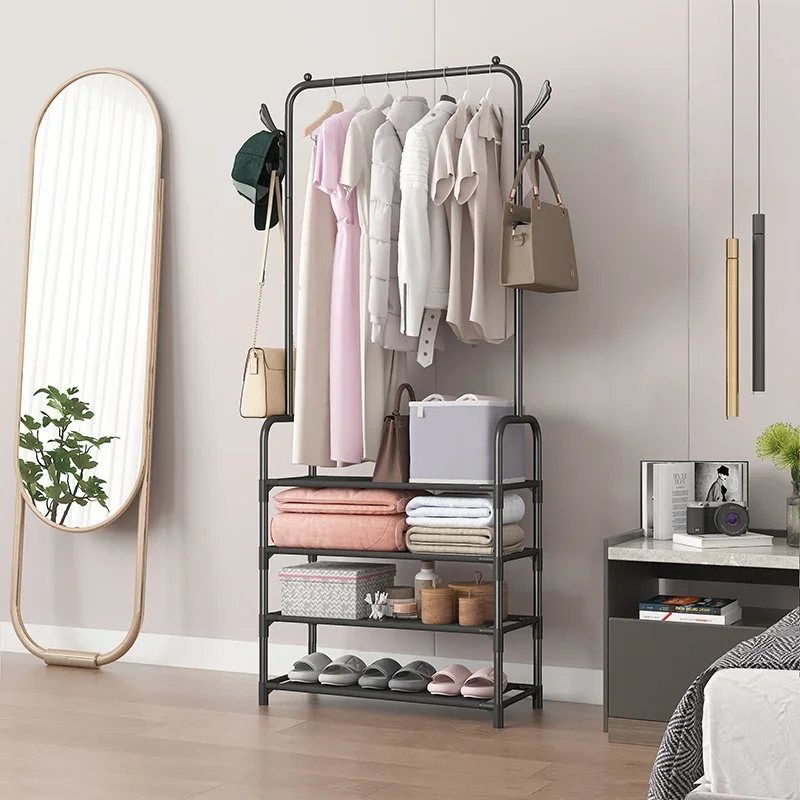 

Multifunctional Bedroom Coat Rack Multi-Layer Combination Shoe Clothes Storage Shelf Dormitory Furniture Versatile Space