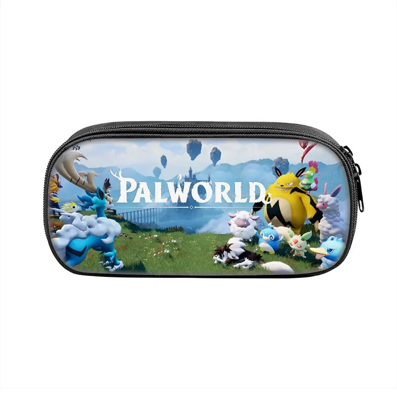 Palworld 만화 애니메이션 펜 상자 가방 학생 대용량 학교 용품 지퍼 연필 케이스