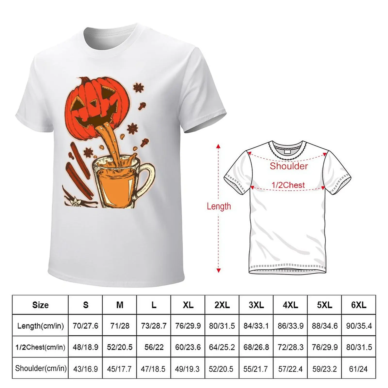 Fresh Pumpkin Latte T-shirt plus size tops kawaii clothes Aesthetic clothing Short sleeve tee men