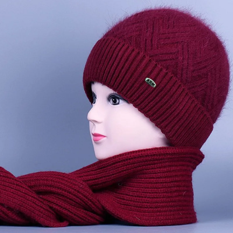Fashion Beanie Cap Winter Hat Women Plus Fleece Thickened middle-aged Elderly Knit Cold Mother Old Lady Party Cool Bucket Warm