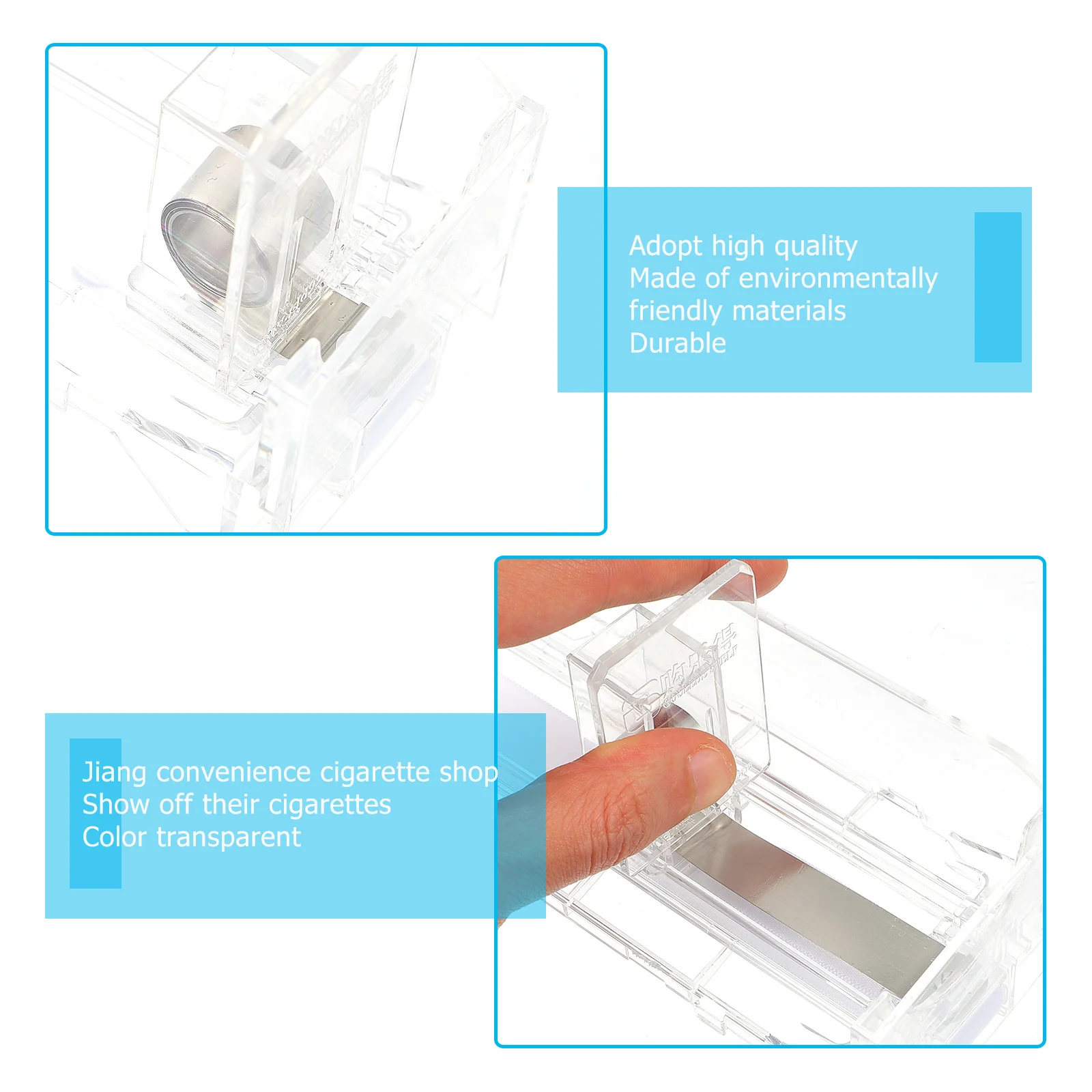 

Display Case Auto-Push Cigarette Showcase Transparent Modern Design Durable Easy To Operate Clean Cigarette Pusher Storage Rack