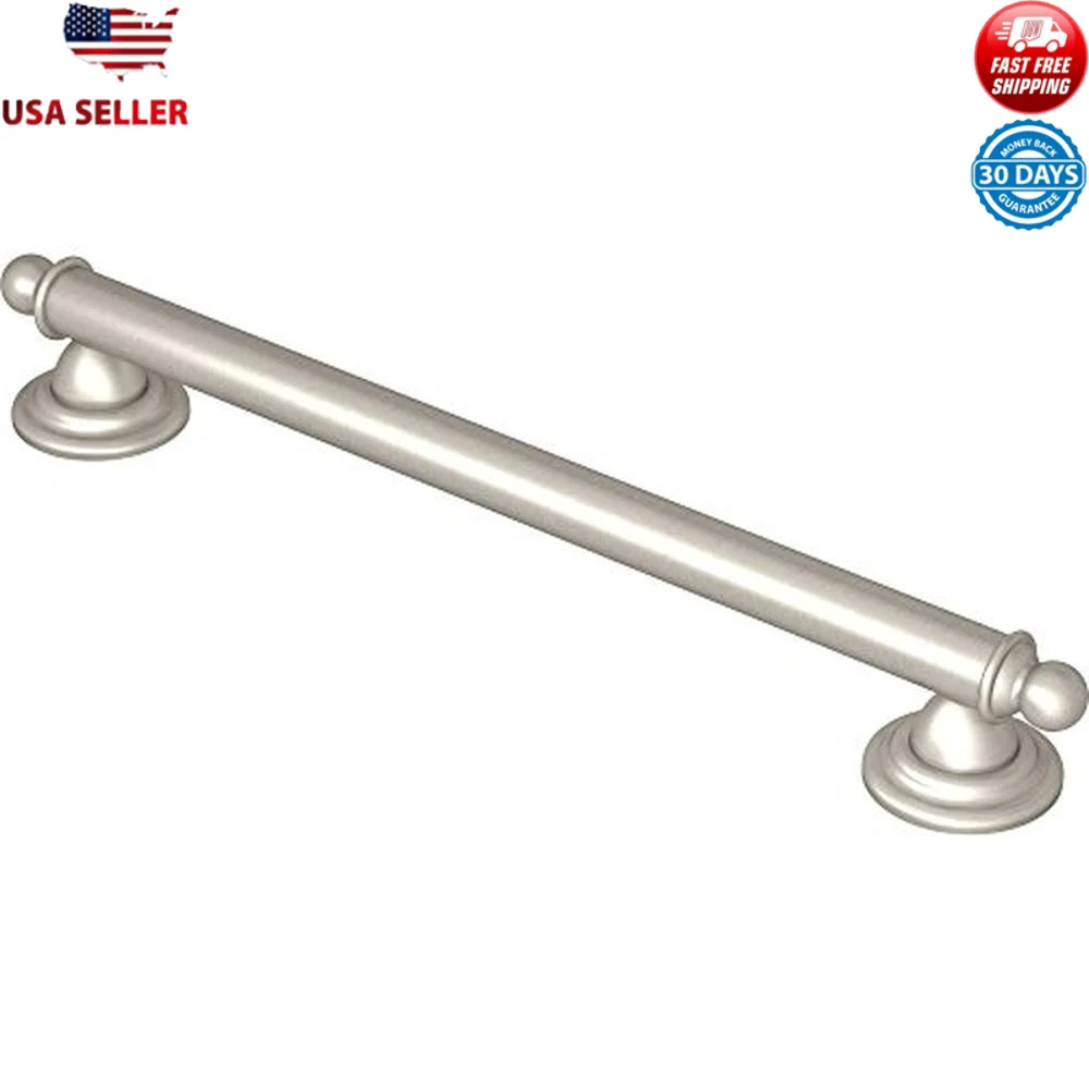 18-Inch Stainless Steel Bathroom Grab Bar Brushed Nickel Supportive Design Safety and Durability ADA Compliant Easy Installation