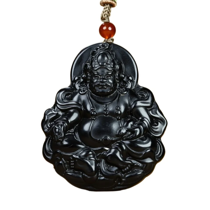 Pendentif Lucky Huang Dieu de la Richesse pour Homme et Femme, Gravure Double Face, Saint Patron