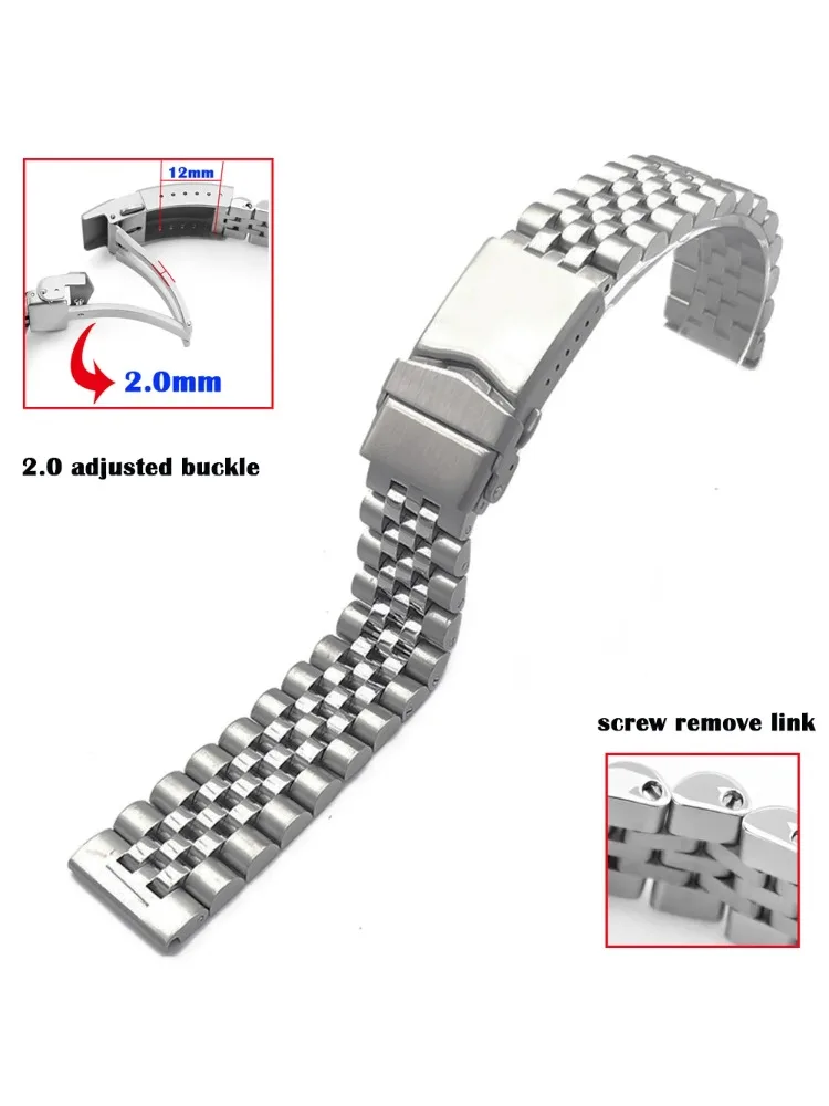 Horlogeband voor Seiko Armband voor Jubileum Duiken Horlogeband Stevige Gesp Schroef Verwijder Link Band 20/22/24mm 316L Stalen Band 2026 - afbeelding 2