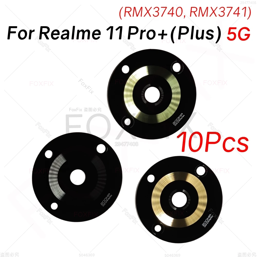 10pcs/lot Back Camera Lens Glass Cover Replacement For Realme 11 Pro+Plus 5G RMX3740 RMX3741+Adhesiver Sticker