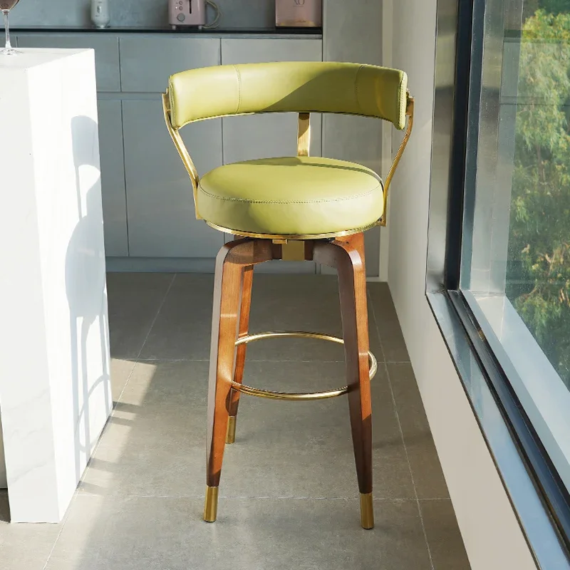 

Retro Swivel Bar Chairs Ergonomic Comfortable Midcentury Minimalist Bar Stools Adults Waiting Sillas Altas Para Barra Furniture