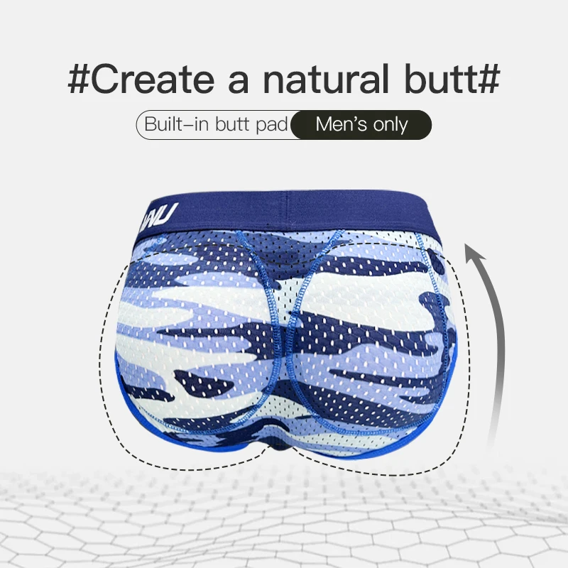 Ultra Sexy Men Briefs Peachy Butt Seamless Panties Men Lingerie Fake Ass Camouflage Men's Erotic Lingerie Men's Padded Underwear