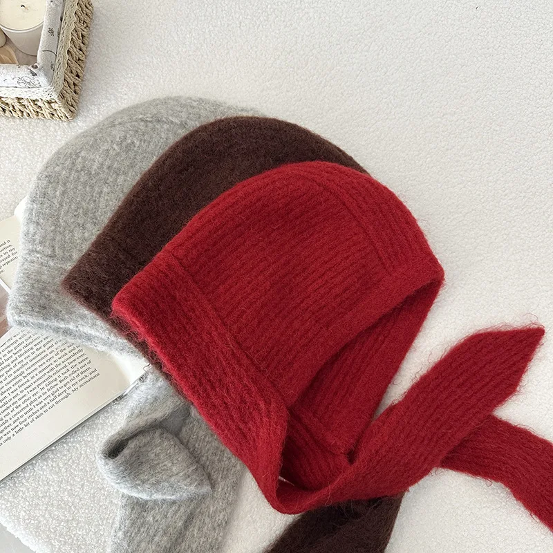 

Корейская шапка-бини Dopamine Korea Barak, красная, теплая зимняя шапка-ушанка Lafa для женщин, высокое качество