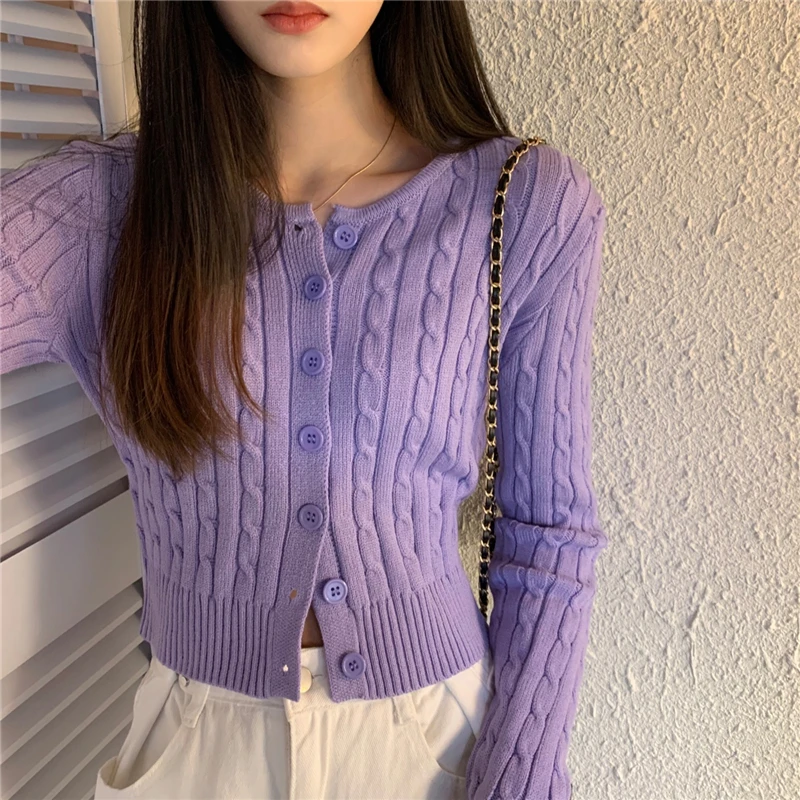 Đầm Cổ Tròn Cardigan Nữ Mới Xuất Hiện Thời Trang Mùa Xuân Tất Cả Trận Đấu Crop Tính Khí Dịu Dàng Thường Ngày Mùa Xuân Nóng Ins Phổ Biến Slim