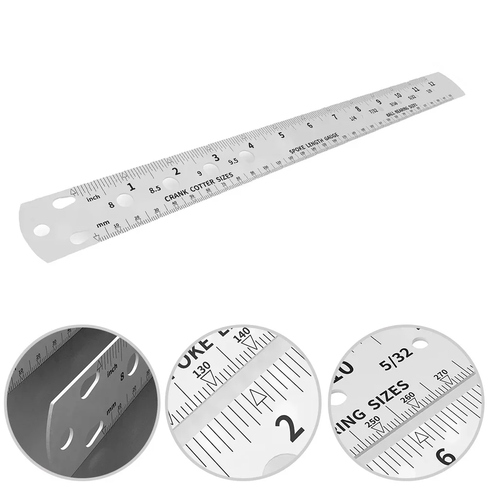 Crank Cotter Pin Ball Bearing Ruler Double Sided Printing Easy To Use Etching Process Ball Bearing Ruler Etching Process