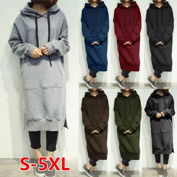 

plus Size Long Pure Color Windbreaker Women's Street Style Hoodie Casual Loose Fit Summer Fashion Outerwear