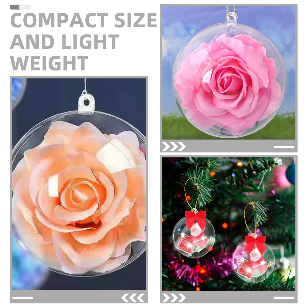 

18pcs Christmas Balls Transparent Hollow naments for Xmas Tree Decor Hanging Fairy Balls Plastic Assorted Color