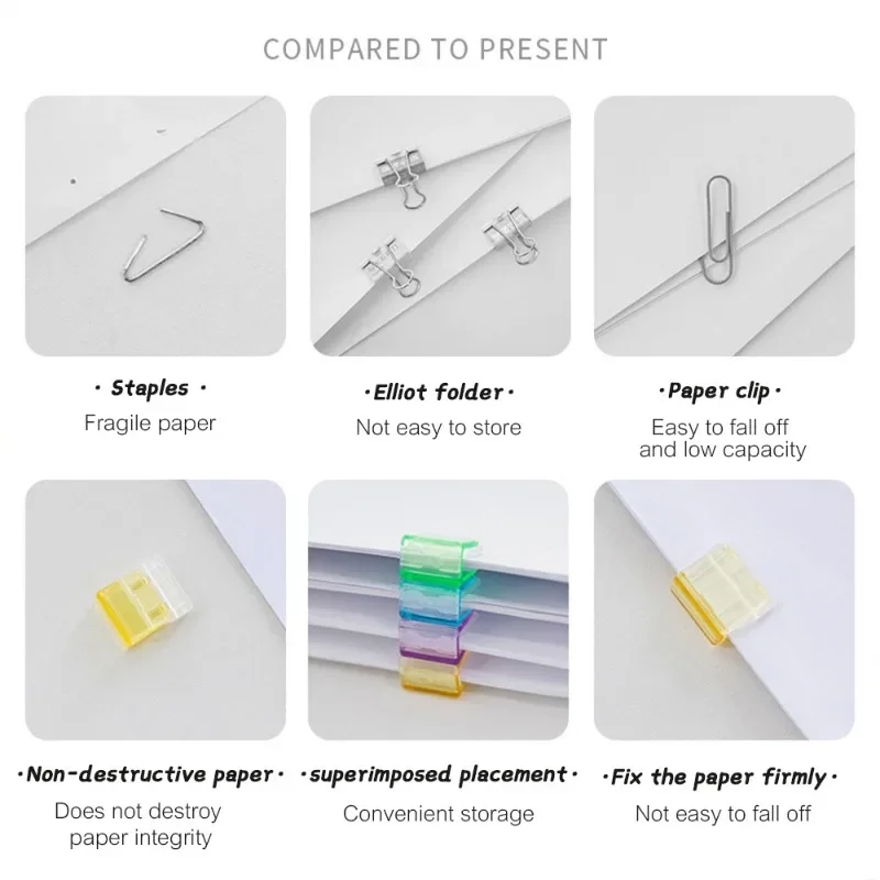 15-1Pcs Mini Color Paper Clips Cute Clear Bookmark File Index Page Holder File Index Page Holder School Stationary Supplies