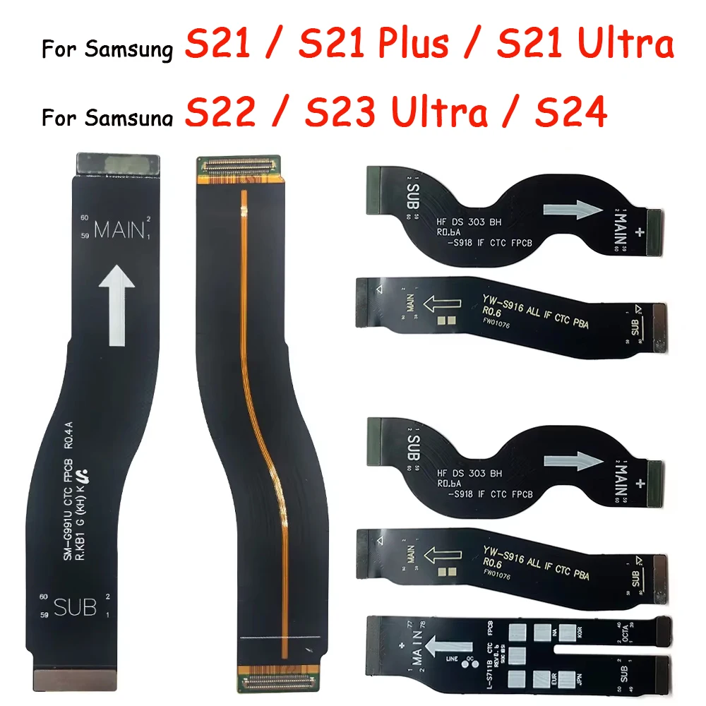 

20 шт., разъем материнской платы, гибкий кабель для Samsung S20 Fe S21 Plus S22 Ultra S23 Plus S24 Ultra S23, основная материнская плата