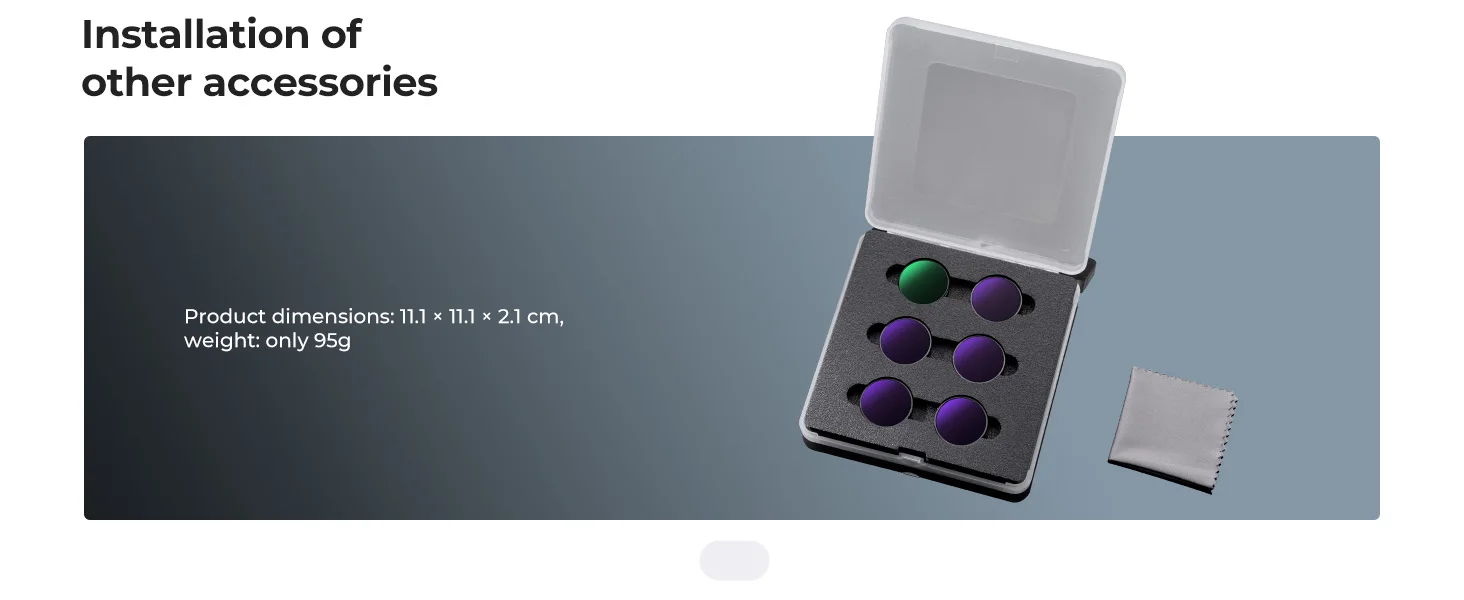 K&F CONCEPT ND CPL Schwarzdiffusionsfilter 1/4 Set für DJI Osmo Nano Vlogging Kamera Neutraldichte Polarisationsfilter HD optisc – Detail 29