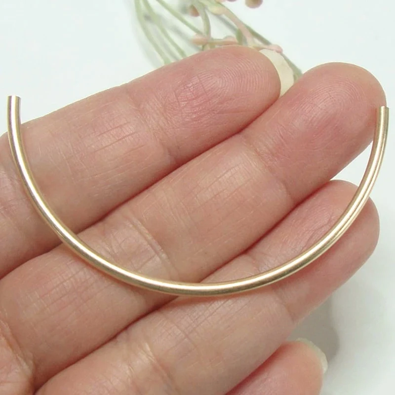 14K Gold Filled Curved Tube Connector 2.0x56.0mm Semicircle for DIY Bracelet Necklace Jewelry Bar Ma