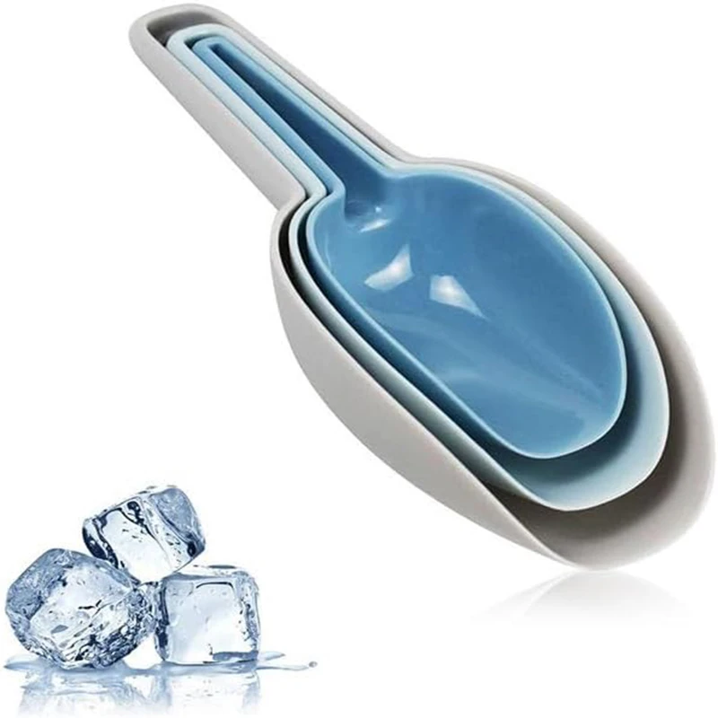3Pcs Plastic Ice Shovel Set Candy Dessert Grain Flour Measuring Scoop Ice Scoop Pet Food Scoops Kitchen Bar Gadgets Accessories