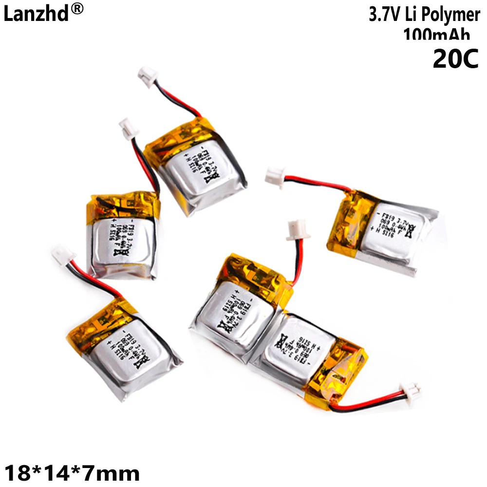 3.7V Lithium Battery 100mAh 20C for Mini Model Drone Cell Quadcopter Toy Harbos Q4 Chengxing CX-10 for Wei Li V272 Batteries