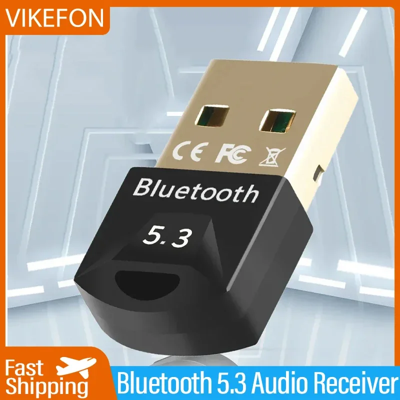 VIKEFON 2024 New Bluetooth Adapter for Pc Usb Bluetooth 5.3 Dongle Receiver for Speaker Mouse Keyboard Music Audio Transmitter