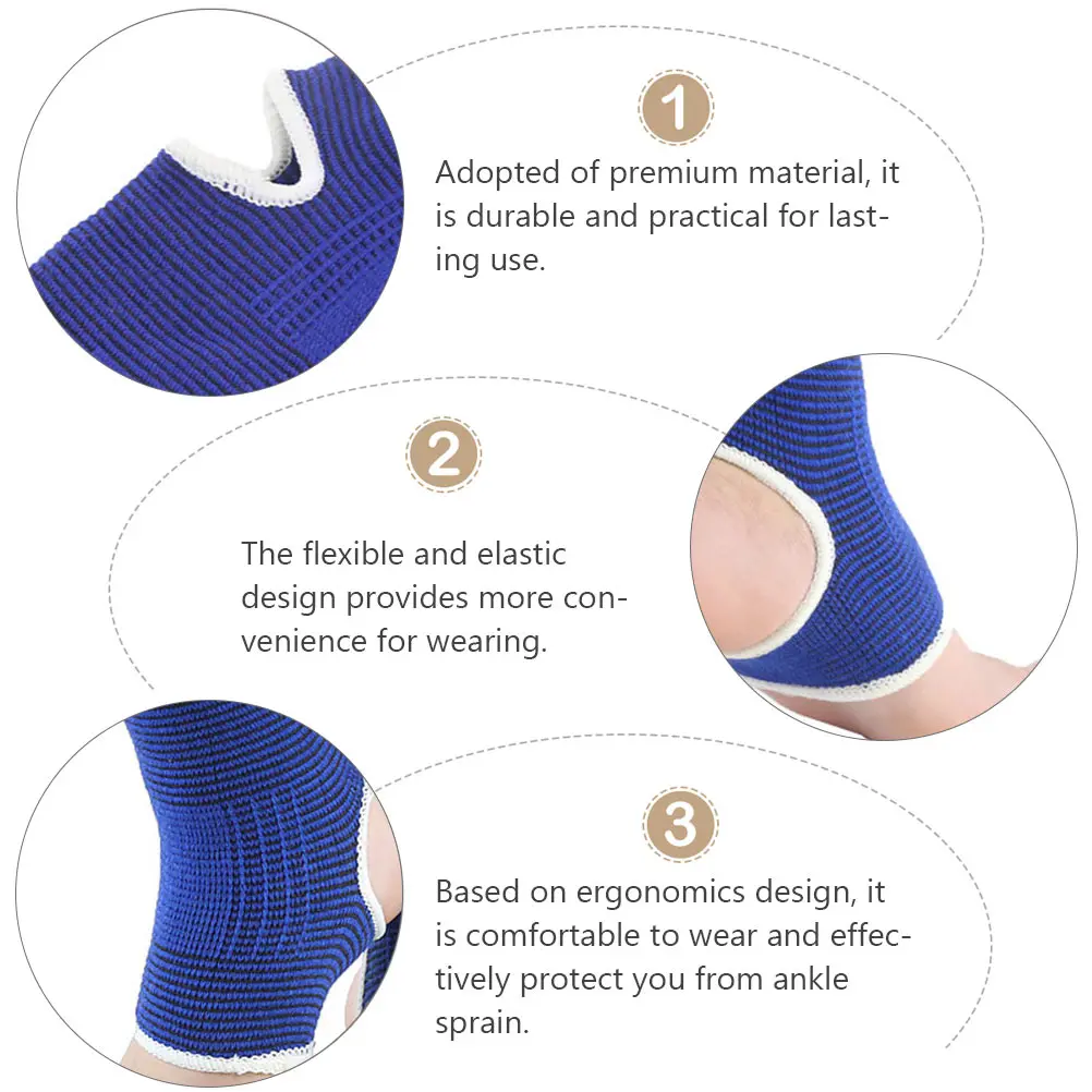 

3 Pairs Ankle Support Brace Elastic Sports Wrap for Basketball Plantar Fasciitis Socks Durable Material Protect Stabilize