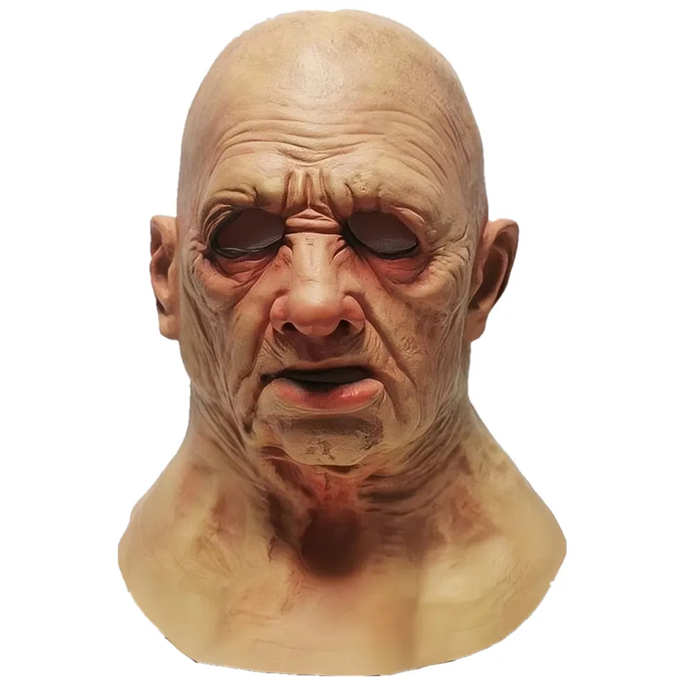 GHDLM Realistic Old Man Mask Bald Man Latex Mask Realistic Face Mask Halloween Party Cosplay Party Costume Mask