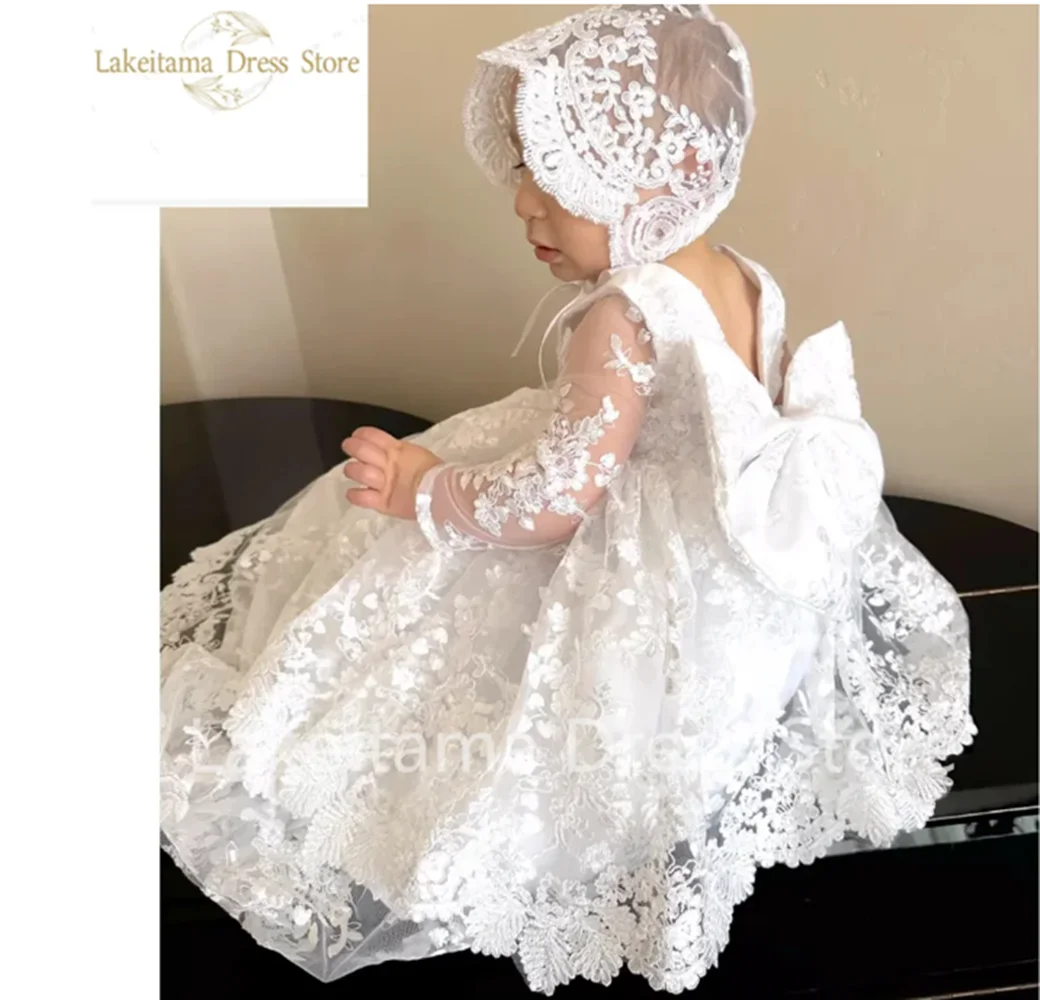 Fairy Baby Girl Christening Dress For Baptism Wedding Kids Girl Party Wear Dresses Infant Princess 1 Year Birthday Dress