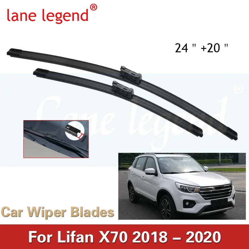 

Car Wiper LHD Front Wiper Blades For Lifan X70 2018 - 2020 Windshield Windscreen Clean Window Car Rain Brushes 24"+20"