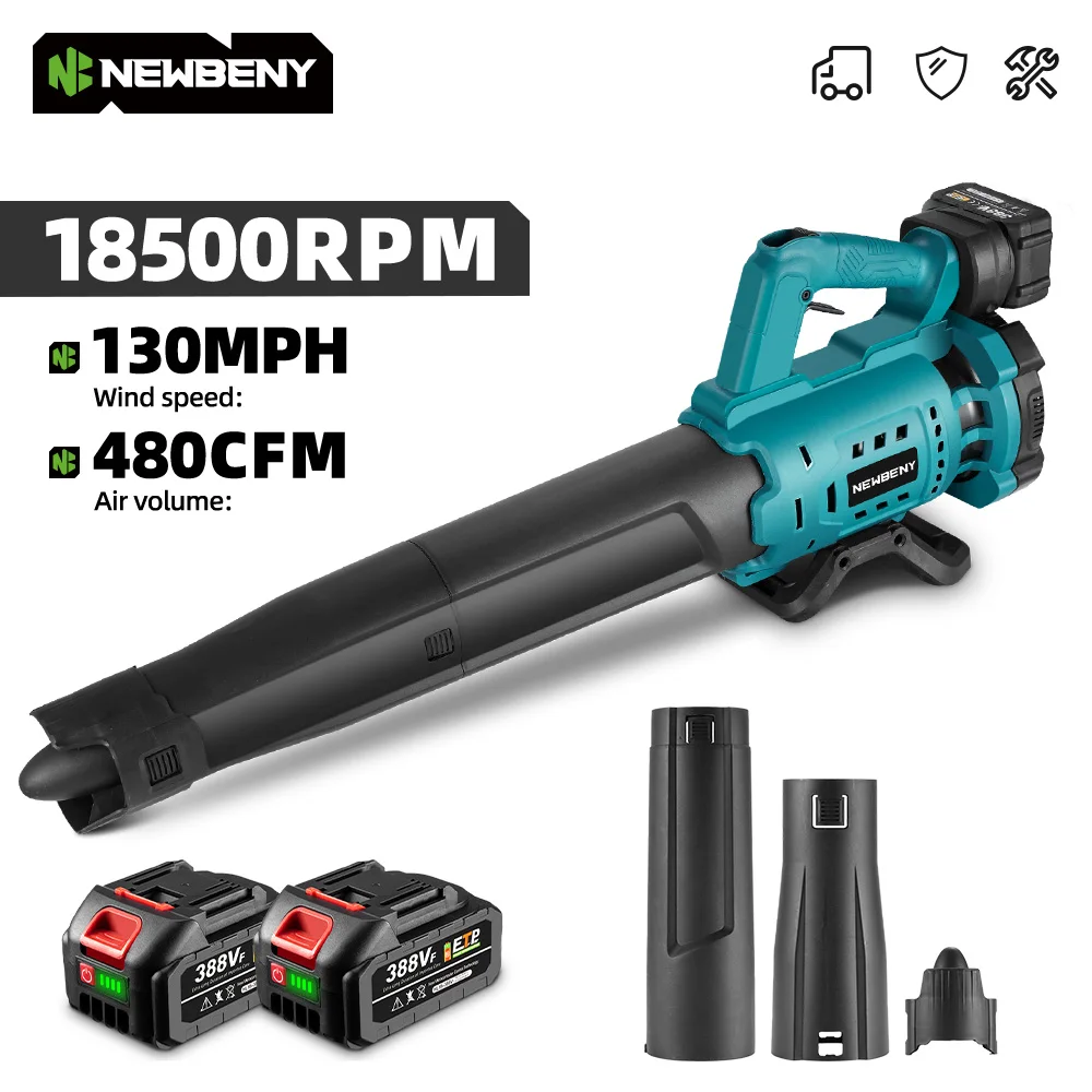 NEWBENY Elektrisches Luftgebläse, Geschwindigkeit einstellbar, kabellos, effizient, Blatt-Schnee-Staub-Reinigungsgebläse, Werkzeuge für Makita 18 V Akku