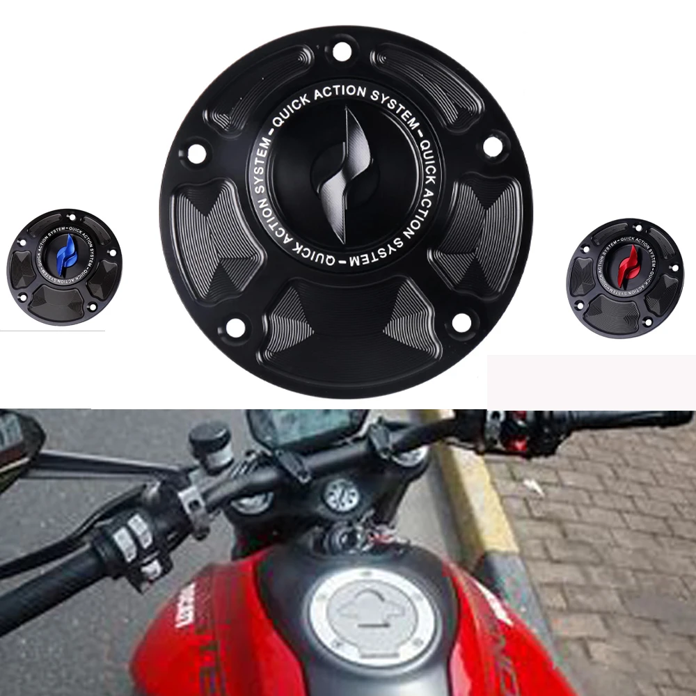 Accessories Fuel Tank Cap Motorcycle Gas Cap Lightning Key Quick Action Cover Fit For Aprilia RSV4 Tuono V4 1100 RR For Ducati