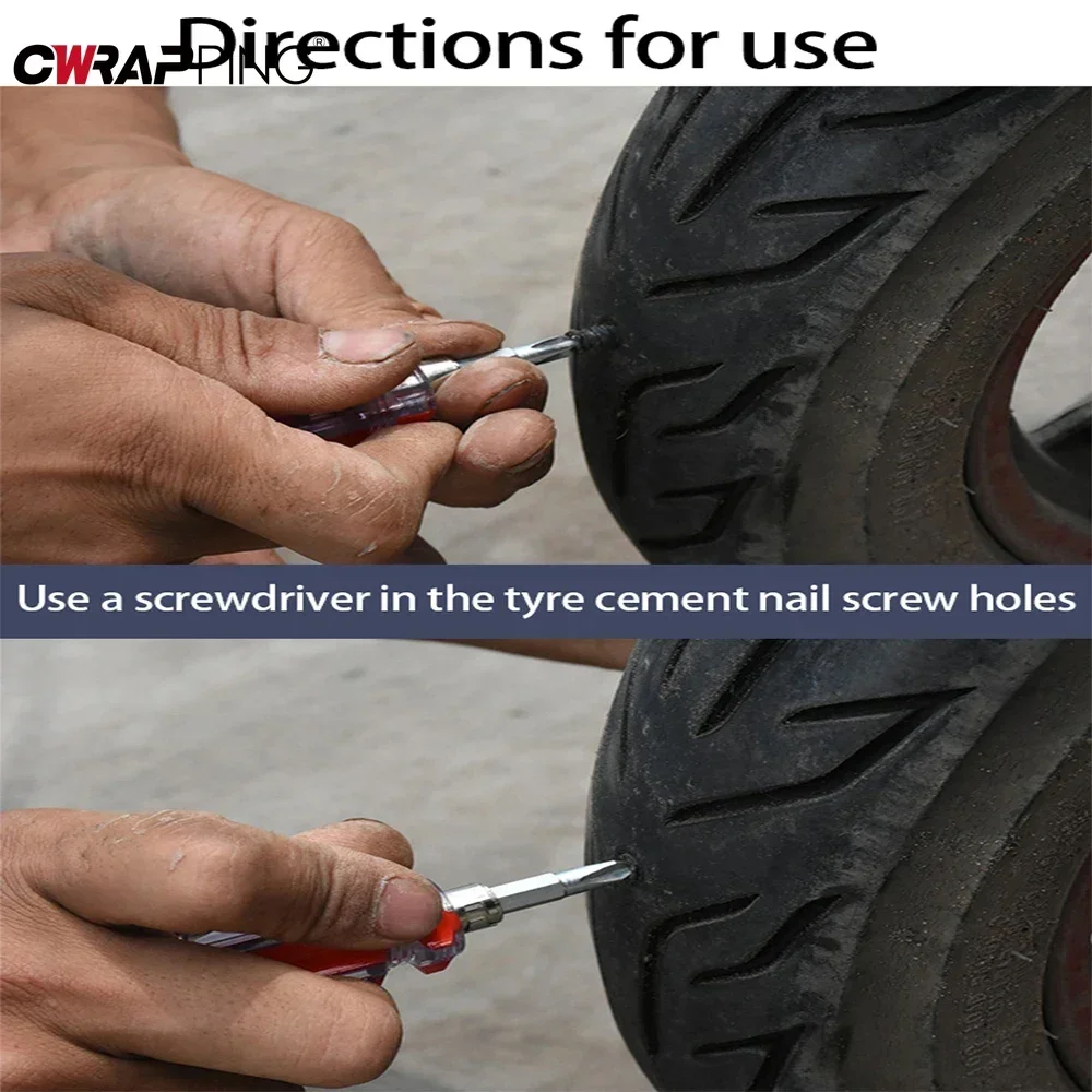 30Pcs Car Vacuum Tire Special Rubber Nail Tire Repair Tool Car Tire Electric Bike General Non-destructive Quick Tire Repair Nail
