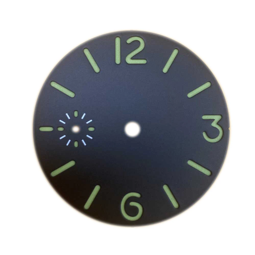 36mm Green Luminous Watch Dial for ETA 6497 Movement Modified Part Replacement Watch Face Fit for ST3600 Dials No Logo