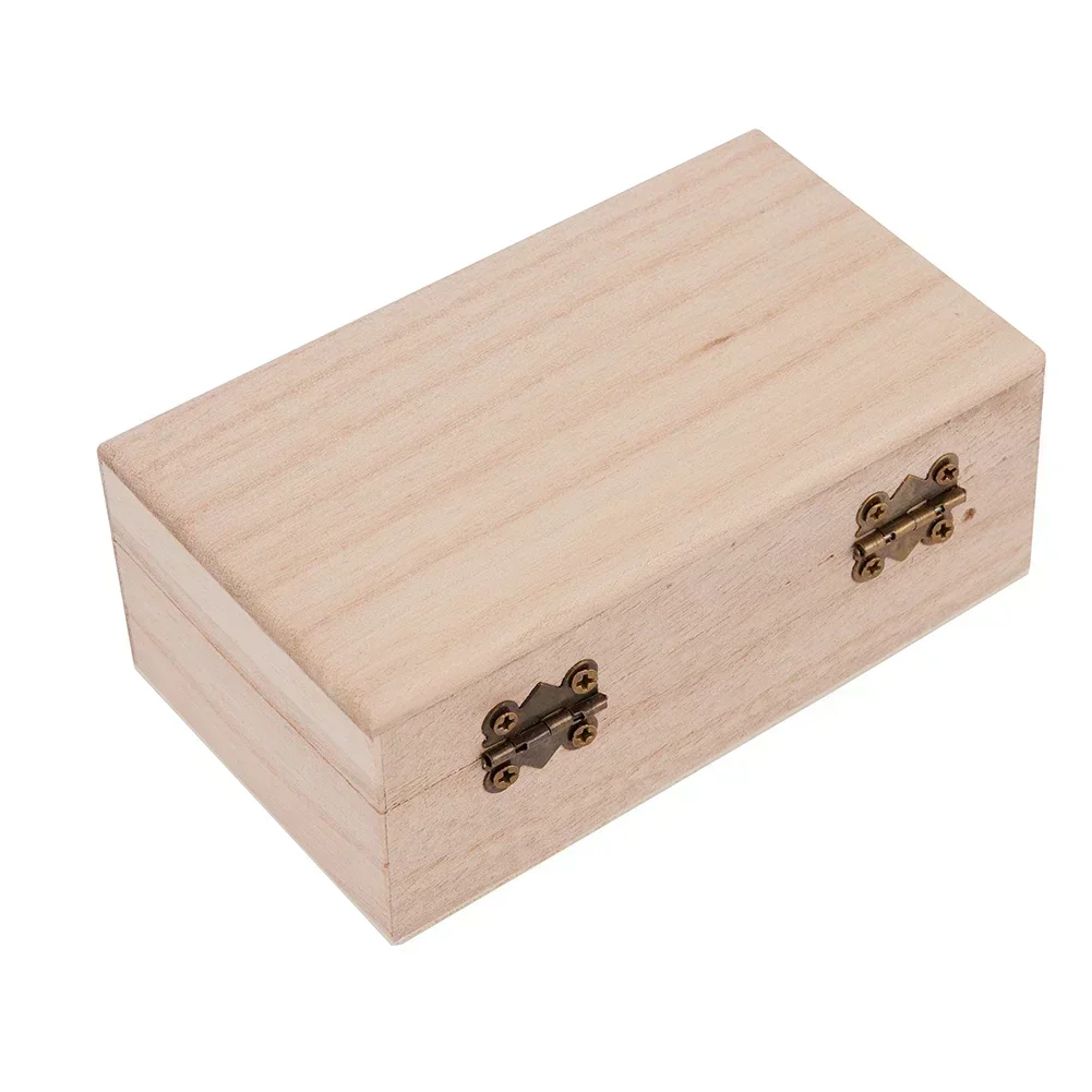 S M L Plain Wooden Jewelry Box Desktop Natural Wood Clamshell Storage Hand Decoration Wooden Box Postcard Storage Box